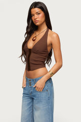 Alira Fringed Panel Halter Top