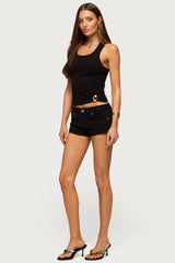 Klyah Metal Pendant Ribbed Tank Top