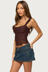 Jana Lacey Ruched Strap Corset