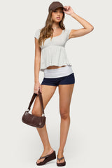 Emmey Contrast Foldover Shorts