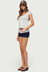 Emmey Contrast Foldover Shorts