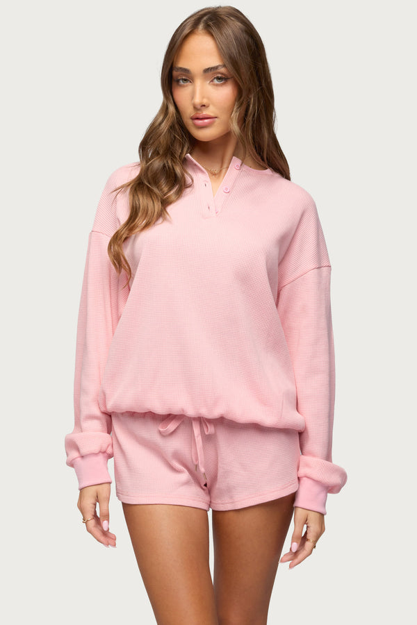 Baila Waffle Henley Top