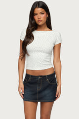 Raglan Boat Neck Floral Top