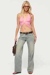 Alani Twisted Cropped Halter Top