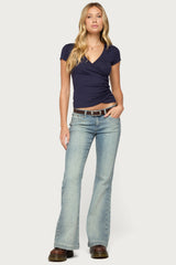 Iria V Neck Wrapped Top