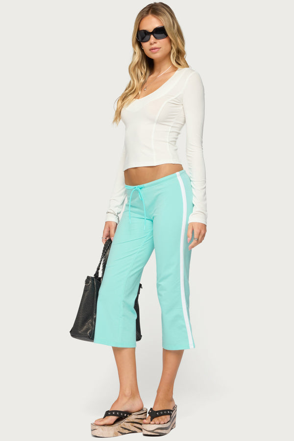 Milene Contrast French Terry Capri Pants