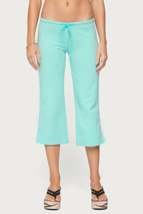 Milene Contrast French Terry Capri Pants