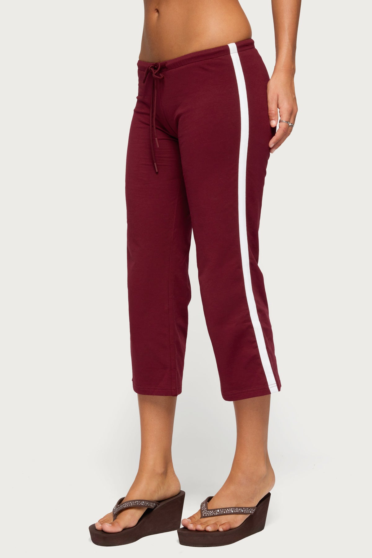 Milene Contrast French Terry Capri Pants