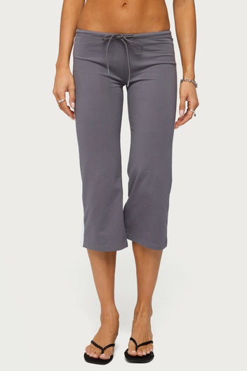 Milene Contrast French Terry Capri Pants