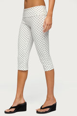 Eloisa Polka Dot Foldover Capri Pants