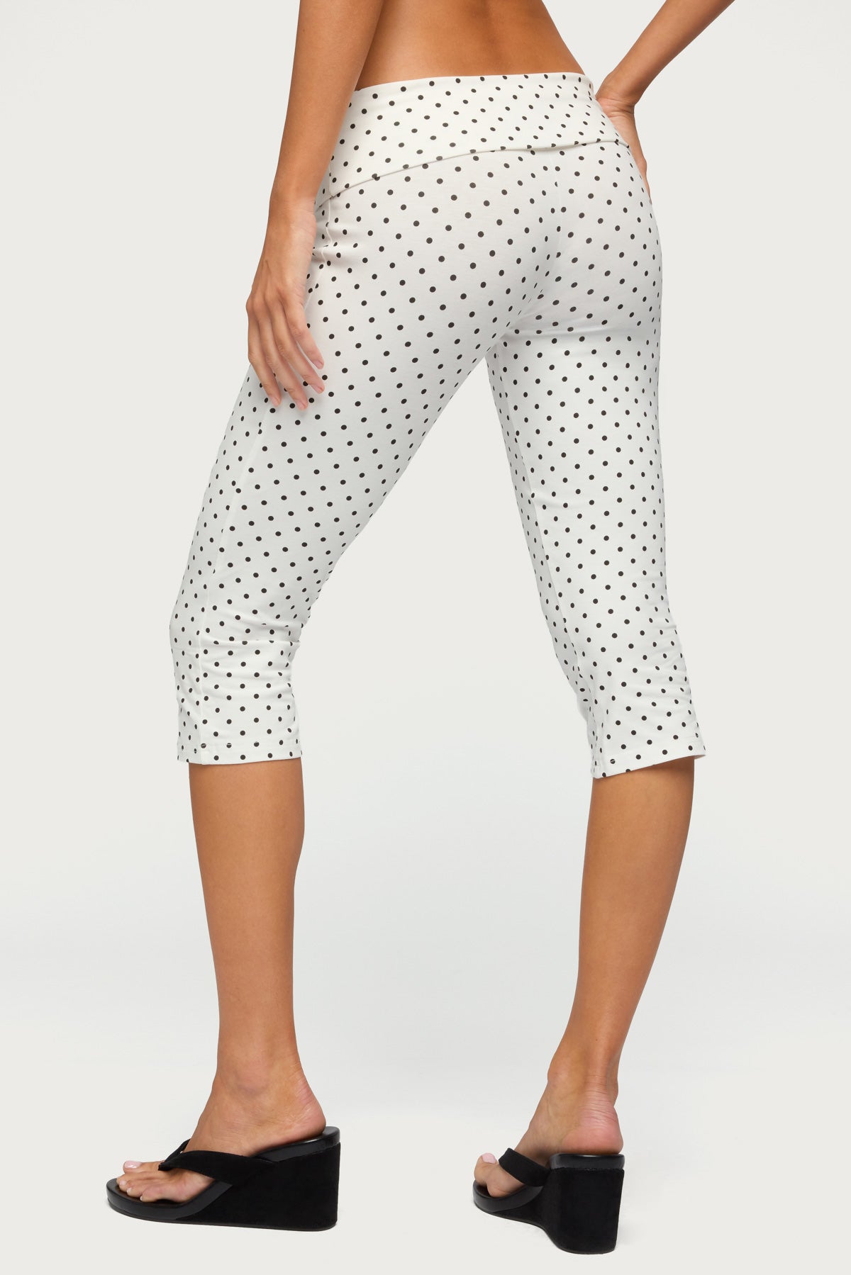 Eloisa Polka Dot Foldover Capri Pants