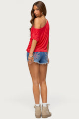 Amora Off Shoulder Sheer Top