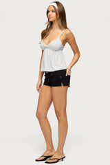 Belen Polka Dot Lacey Babydoll Top