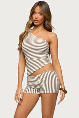 Abril One Shoulder Striped Top