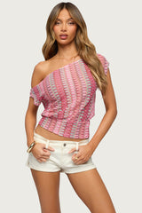 Taniya Off Shoulder Zigzag Knit Top