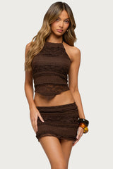 Zoya Handkerchief Lace Halter Top