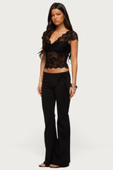 Elza Scalloped Sheer Lace Top
