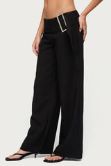 Cerise Buckle Low Rise Baggy Pants