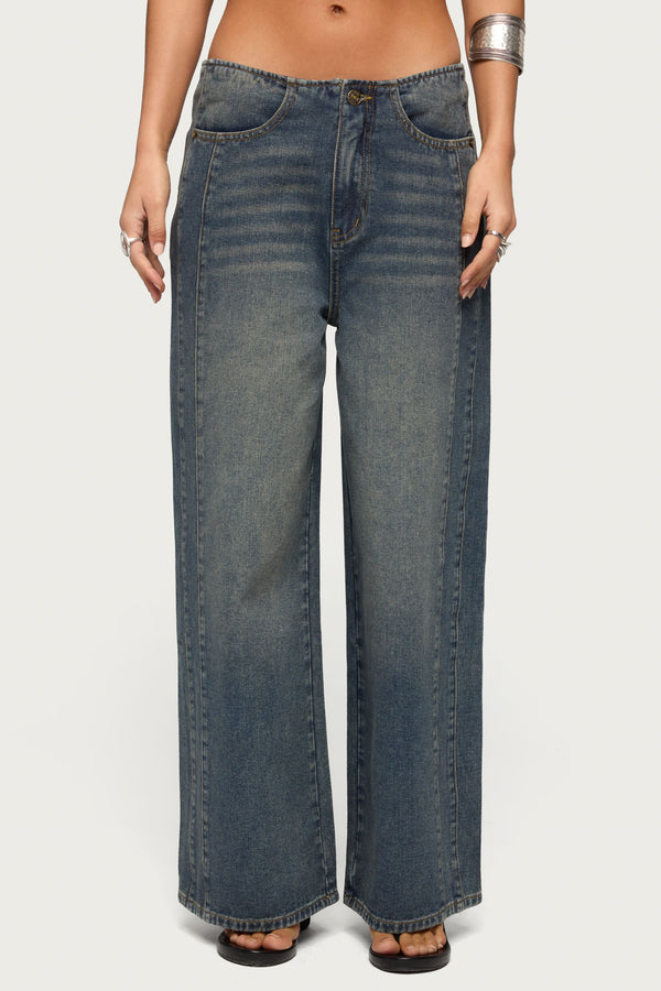 Elia No Waistband Low Rise Baggy Jeans