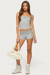 Presley Stripe & Polka Dot Foldover Shorts