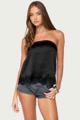 Netta Lacey Strapless Satin Effect Top