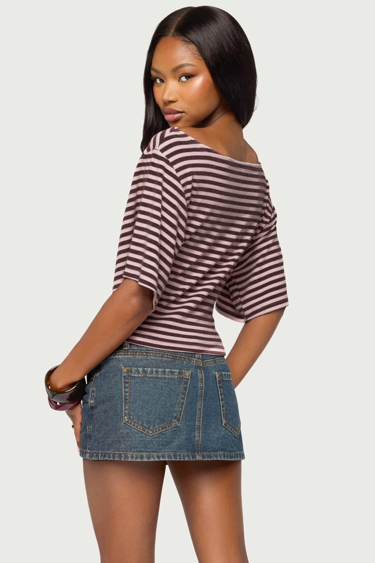 Jadan Striped Off Shoulder Top