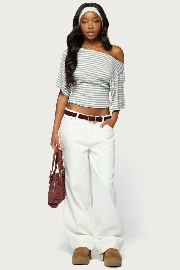Jadan Striped Off Shoulder Top view 2