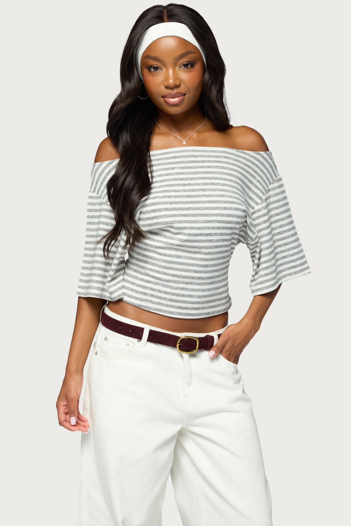 Jadan Striped Off Shoulder Top