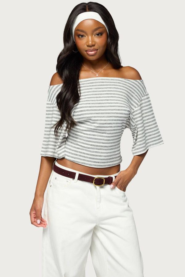 Jadan Striped Off Shoulder Top view 1