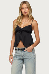 Liby Spilt Front Babydoll Top