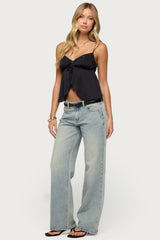 Liby Spilt Front Babydoll Top