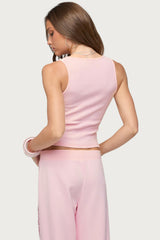 Edikted Studio Rhinestone Ribbed Tank Top