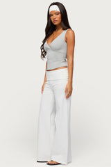 Wide Leg Foldover Pants