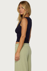 Lalisa V Neck Ribbed Tank Top