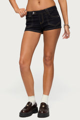 Quinne Contrast Stitch Denim Shorts
