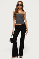 Maryah Paneled Stud Strapless Top