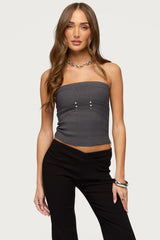 Maryah Paneled Stud Strapless Top