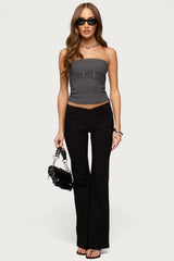 Maryah Paneled Stud Strapless Top
