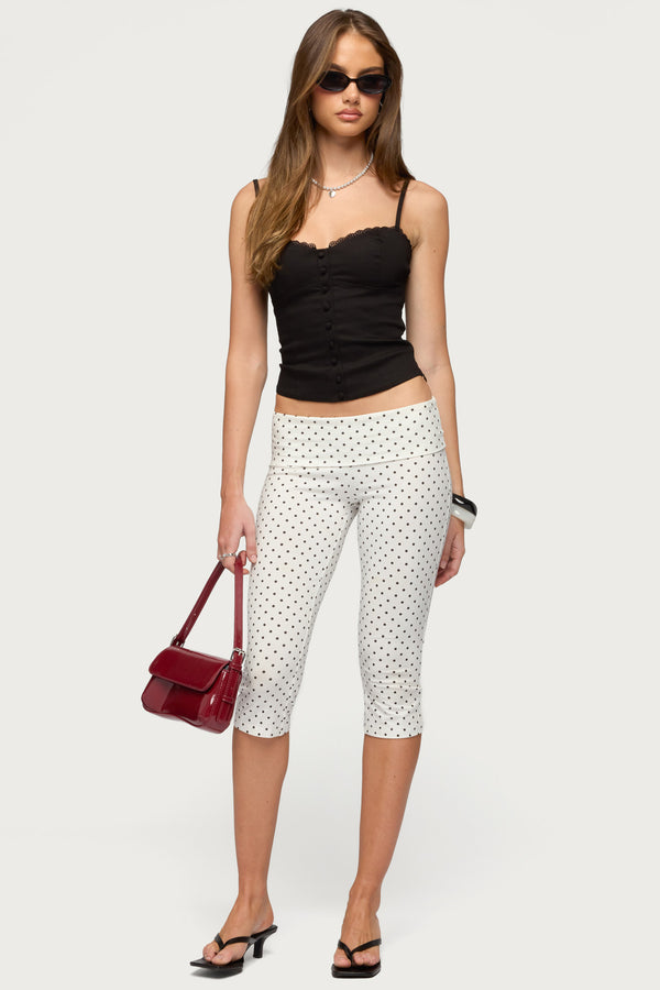 Helenna Button Front Lace Up Top