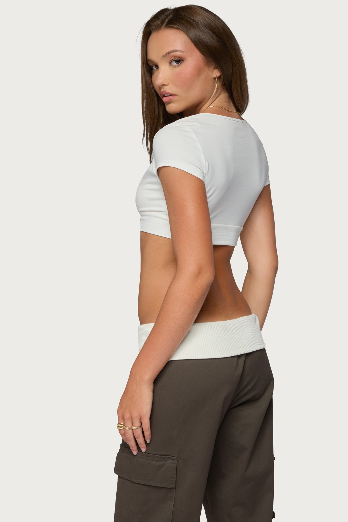 Cecey Button Up Crop Top