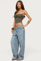 Sherri Braided Strap Halter Top