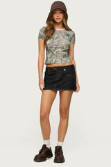 Noura Denim Mini Skirt