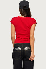 Penelopy Overlap V Neck Top
