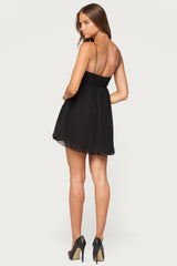 Ariellah Chiffon Babydoll Mini Dress