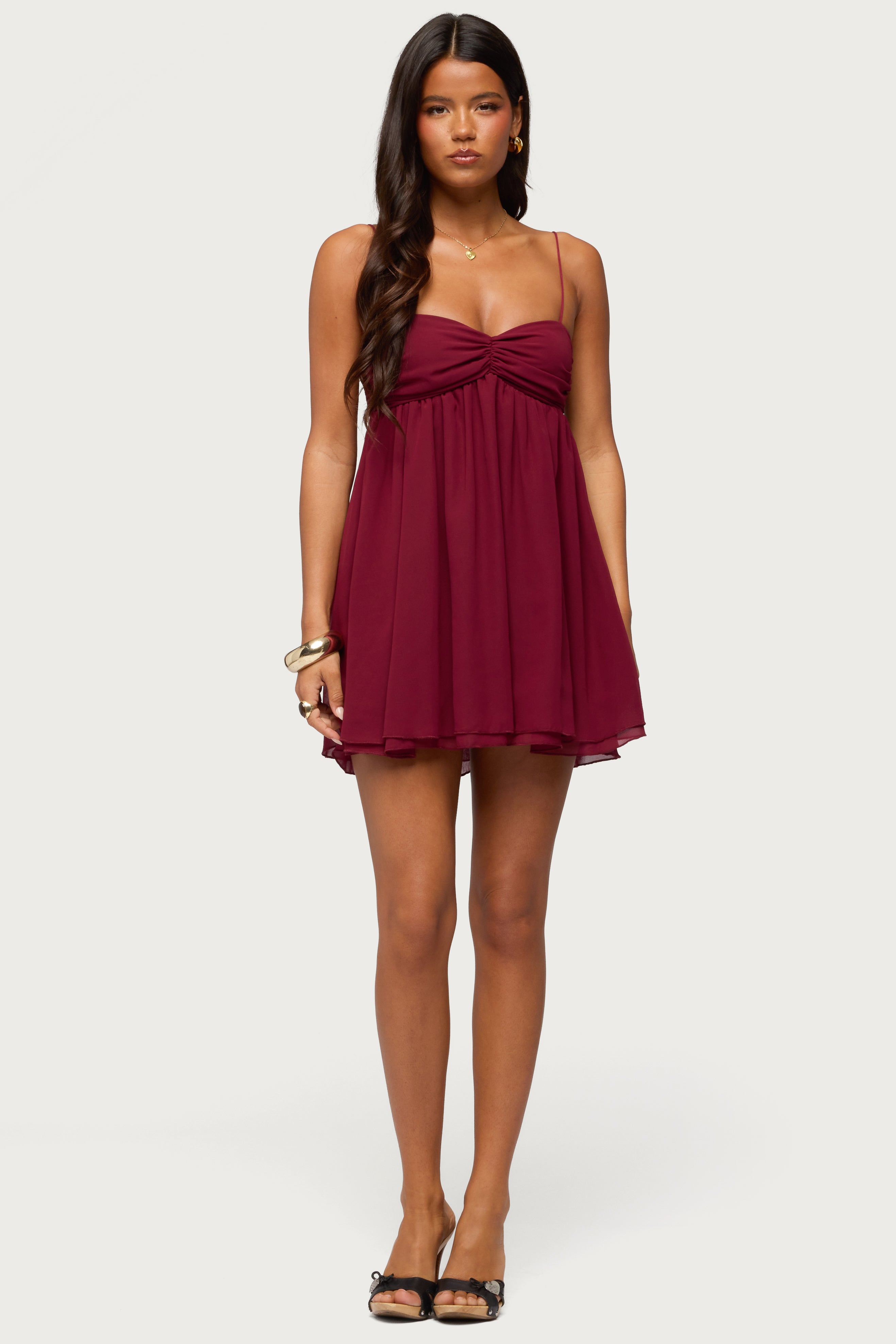 Ariellah Chiffon Babydoll Mini Dress – edikted