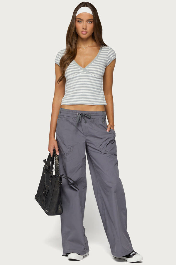 Laia Striped V Neck T Shirt