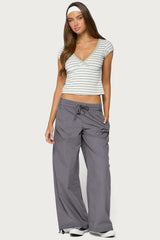 Laia Striped V Neck T Shirt