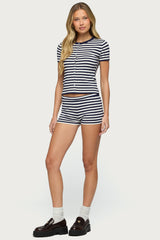Irena Striped Knit Shorts