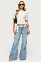 Emanuelle Smocked Boat Neck Top