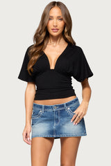 Betee Flutter Plunge Neck Top